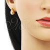 Arete Dormilona 02.342.0334 Oro Laminado, Diseño de Gota, Pulido, Tono Dorado