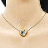 Collares con Dije 04.213.0310.18 Oro Laminado, Diseño de Corazón y Hueco, Pulido, Tono Dorado (01 MM Thickness, 18 Inches Length)
