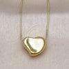 Collares con Dije 04.213.0310.18 Oro Laminado, Diseño de Corazón y Hueco, Pulido, Tono Dorado (01 MM Thickness, 18 Inches Length)