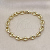 Pulsera Elegante 03.213.0262.08 Oro Laminado, Diseño de Puff Mariner, Pulido, Tono Dorado (07 MM Thickness, 8 Inches Length)