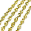 Gargantilla Elegante 03.213.0262.24 Oro Laminado, Diseño de Puff Mariner, Pulido, Tono Dorado (Grosor 07 MM, 24 Pulgadas de Largo)