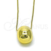 Collares con Dije 04.213.0314.18 Oro Laminado, Diseño de Bola y Box, Pulido, Tono Dorado (Grosor 01 MM, 18 Pulgadas de Largo)