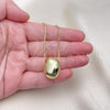 Collares con Dije 04.213.0315.18 Oro Laminado, Diseño de Bola y Box, Pulido, Tono Dorado (01 MM Thickness, 18 Inches Length)