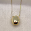 Collares con Dije 04.213.0315.18 Oro Laminado, Diseño de Bola y Box, Pulido, Tono Dorado (01 MM Thickness, 18 Inches Length)
