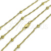 Gargantilla Basica 04.213.0316.24 Oro Laminado, Diseño de Singapore y Bola, Pulido, Tono Dorado (02 MM Thickness, 24 Inches Length)