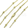Gargantilla Basica 04.213.0317.18 Oro Laminado, Diseño de Bola, Pulido, Tono Dorado (02 MM Thickness, 18 Inches Length)