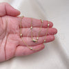 Gargantilla Basica 04.213.0322.24 Oro Laminado, Diseño de Miami Cubana y Bola, Pulido, Tono Dorado (01 MM Thickness, 24 Inches Length)