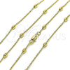 Gargantilla Basica 04.213.0323.18 Oro Laminado, Diseño de Rolo y Bola, Pulido, Tono Dorado (01 MM Thickness, 18 Inches Length)