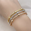 Aro Trio 07.170.0027 Oro Laminado, Diseño de Torcido y Bola, Pulido, Tres Tonos (03 MM Thickness, One size fits all)