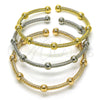 Aro Trio 07.170.0027 Oro Laminado, Diseño de Torcido y Bola, Pulido, Tres Tonos (03 MM Thickness, One size fits all)