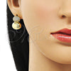 Arete Dormilona 02.341.0191 Oro Laminado, con Blanca Micro Pave, Pulido, Tono Dorado