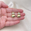 Arete Dormilona 02.341.0191 Oro Laminado, con Blanca Micro Pave, Pulido, Tono Dorado