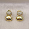Arete Dormilona 02.341.0191 Oro Laminado, con Blanca Micro Pave, Pulido, Tono Dorado
