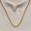 Gargantilla Basica 04.213.0329.24 Oro Laminado, Pulido, Tono Dorado (05 MM Thickness, 24 Inches Length)