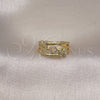 Anillo Multi Piedra 01.341.0137 Oro Laminado, Diseño de Mama, con Blanca Micro Pave, Pulido, Tono Dorado (One size fits all)