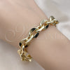 Pulsera Elegante 03.331.0234.09 Oro Laminado, Diseño de Rolo, Pulido, Tono Dorado (12 MM Thickness, 9 Inches Length)