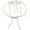 Collar y Dije 06.417.0004 Acero Inoxidable, Diseño de Arco y Cola de Raton, Pulido, Tono Dorado