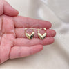 Argolla Mediana 02.195.0285.16 Oro Laminado, Diseño de Corazón, Pulido, Tono Dorado