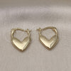 Argolla Mediana 02.195.0285.16 Oro Laminado, Diseño de Corazón, Pulido, Tono Dorado
