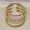 Aro Trio 07.170.0012.1 Oro Laminado, Diseño de Torcido y Rope, Pulido, Tono Dorado (05 MM Thickness, One size fits all)