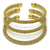 Aro Trio 07.170.0012.1 Oro Laminado, Diseño de Torcido y Rope, Pulido, Tono Dorado (05 MM Thickness, One size fits all)