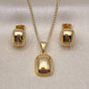 Juego de Arete y Dije de Adulto 10.342.0187 Oro Laminado, Pulido, Tono Dorado