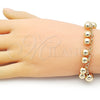 Pulsera Elegante 03.331.0302.08 Oro Laminado, Diseño de Bola y Rolo, Pulido, Tono Dorado (15 MM Thickness, 8 Inches Length)