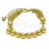 Pulsera Elegante 03.331.0302.08 Oro Laminado, Diseño de Bola y Rolo, Pulido, Tono Dorado (15 MM Thickness, 8 Inches Length)