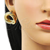 Arete Dormilona 02.213.0693 Oro Laminado, Diseño de Nudo y Hueco, Mate, Tono Dorado
