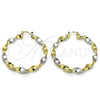 Argolla Grande 02.170.0466.50 Oro Laminado, Diseño de Torcido, Pulido, Tres Tonos