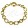 Tobillera Elegante 03.415.0007.10 Oro Laminado, Diseño de Rolo y Torcido, Pulido, Tono Dorado (12 MM Thickness, 10 Inches Length)