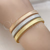 Aro Trio 07.170.0032 Oro Laminado, Diseño de Torcido, Pulido, Tres Tonos (Grosor 07 MM, Talla Unica)