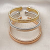 Aro Trio 07.170.0032 Oro Laminado, Diseño de Torcido, Pulido, Tres Tonos (Grosor 07 MM, Talla Unica)