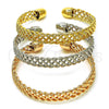Aro Trio 07.170.0035 Oro Laminado, Diseño de Torcido, Diamantado, Tres Tonos (09 MM Thickness, One size fits all)
