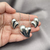 Juego de Arete y Dije de Adulto 10.163.0021.1 Rodio Laminado, Diseño de Corazón y Hueco, Pulido, Rodinado