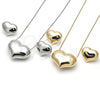 Juego de Arete y Dije de Adulto 10.163.0022.1 Rodio Laminado, Diseño de Corazón y Hueco, Pulido, Rodinado