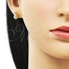 Arete Dormilona 02.342.0351 Oro Laminado, Diseño de Gota, Pulido, Tono Dorado