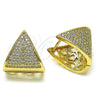 Argolla Huggie 02.283.0137.16 Oro Laminado, Diseño de Corazón, con Blanca Micro Pave, Pulido, Tono Dorado