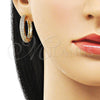 Argolla Huggie 02.283.0138.26 Oro Laminado, con Blanca Zirconia Cubica, Pulido, Tono Dorado