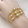 Aro Trio 07.170.0016.1 Oro Laminado, Diseño de Bola y Disco, Diamantado, Tono Dorado (01 MM Thickness, One size fits all)