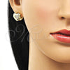 Argolla Huggie 02.204.0001.12 Oro Laminado, Diseño de Corazón, con Blanca Micro Pave, Pulido, Tono Dorado