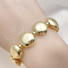 Pulsera Elegante 03.341.2289.07 Oro Laminado, Diseño de Bola, Pulido, Tono Dorado (15 MM Thickness, 7 Inches Length)