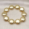 Pulsera Elegante 03.341.2289.07 Oro Laminado, Diseño de Bola, Pulido, Tono Dorado (15 MM Thickness, 7 Inches Length)