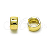 Argolla Huggie 02.213.0584.10 Oro Laminado, Pulido, Tono Dorado