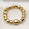Pulsera Elegante 03.213.0281.07 Oro Laminado, Diseño de Bead Expandible y Bola, Mate, Tono Dorado (10 MM Thickness, 7 Inches Length)