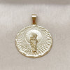 Dije Religioso 05.213.0150 Oro Laminado, Diseño de San Judas, Diamantado, Tono Dorado