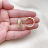 Argolla Huggie 02.210.0848.22 Oro Laminado, con Blanca Zirconia Cubica, Pulido, Tono Dorado