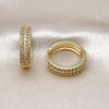 Argolla Huggie 02.210.0849.23 Oro Laminado, Diseño de Cluster, con Blanca Zirconia Cubica, Pulido, Tono Dorado