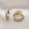 Argolla Huggie 02.210.0854.25 Oro Laminado, con Blanca Zirconia Cubica and Blanca Micro Pave, Pulido, Tono Dorado