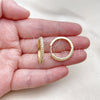 Argolla Huggie 02.210.0857.23 Oro Laminado, con Blanca Zirconia Cubica, Pulido, Tono Dorado